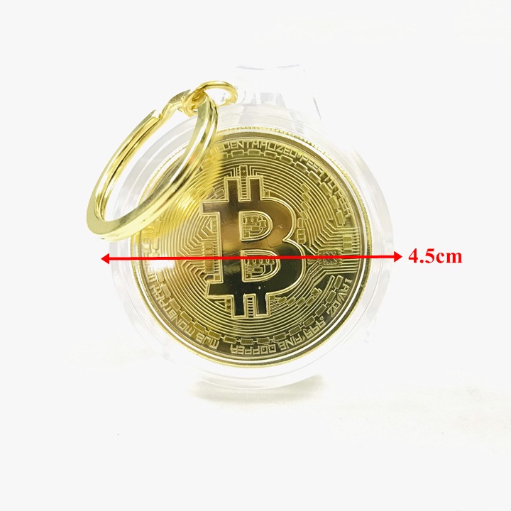 Móc khóa xu Bitcoin Vàng - SP005259